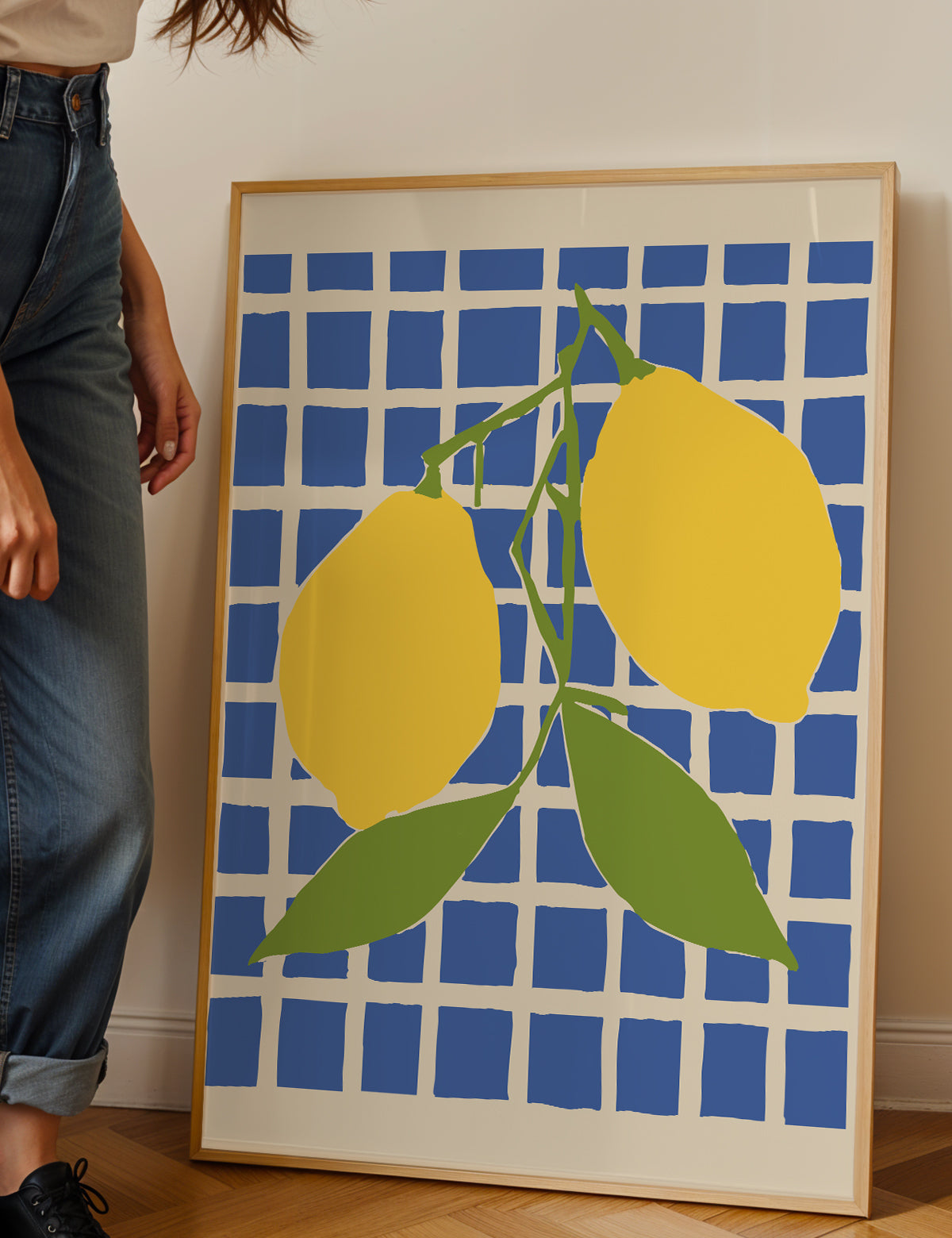 Two Lemons on Tiles Print