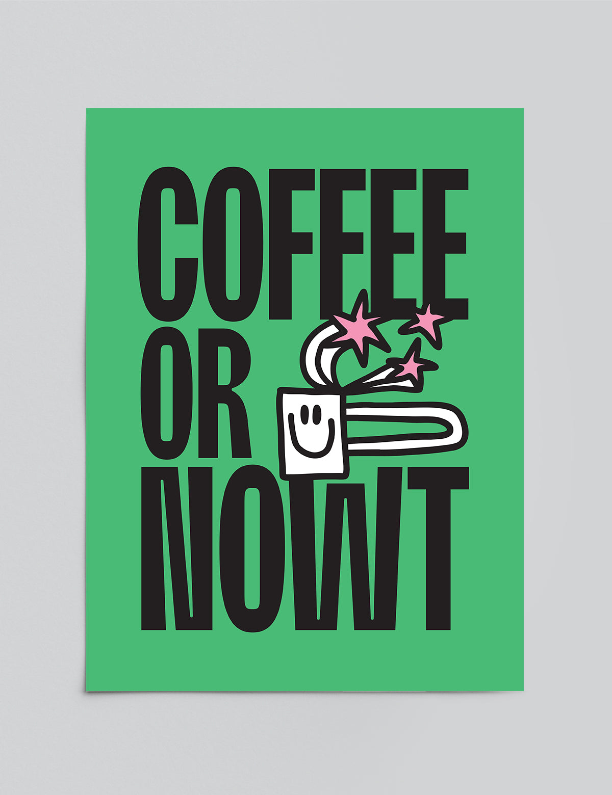 Coffee or Nowt Print by Sarah Carlton