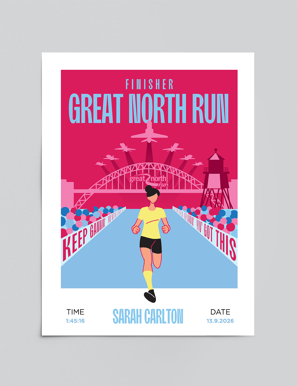 Personalised Great North Run Print