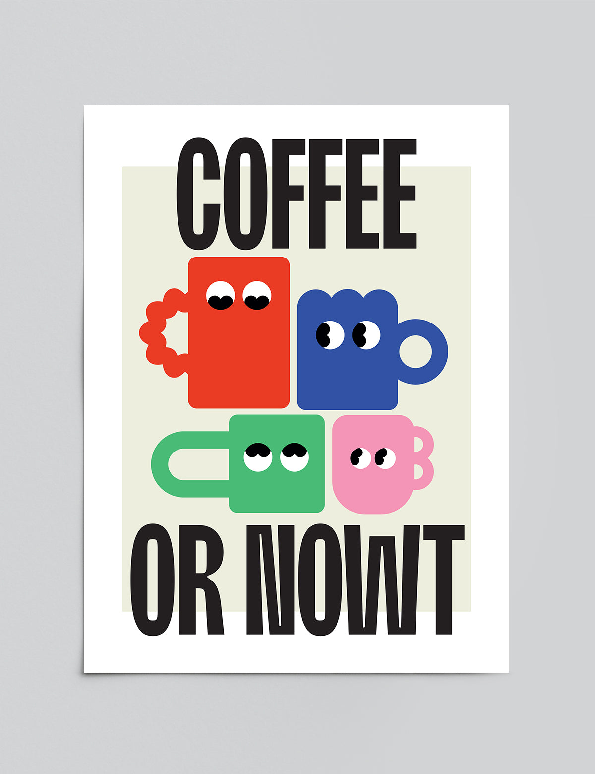 Coffee or Nowt Print by Sarah Carlton