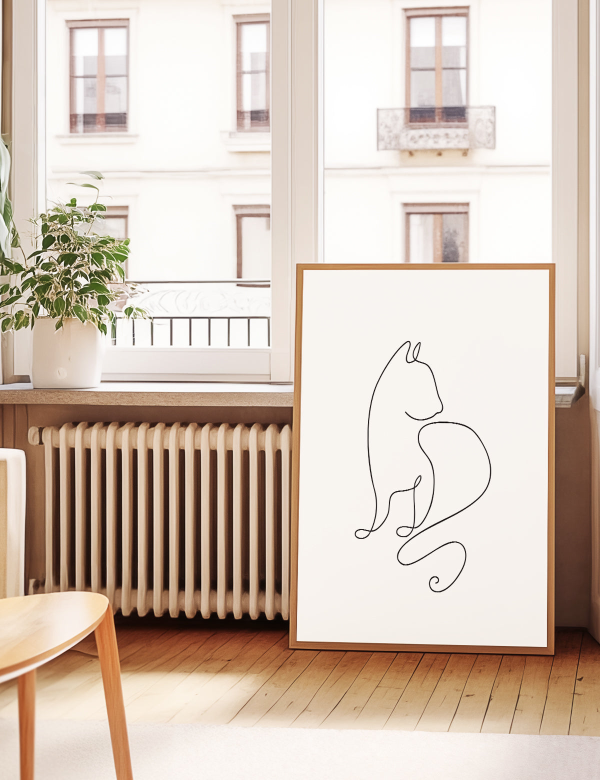 One Line Feline Print